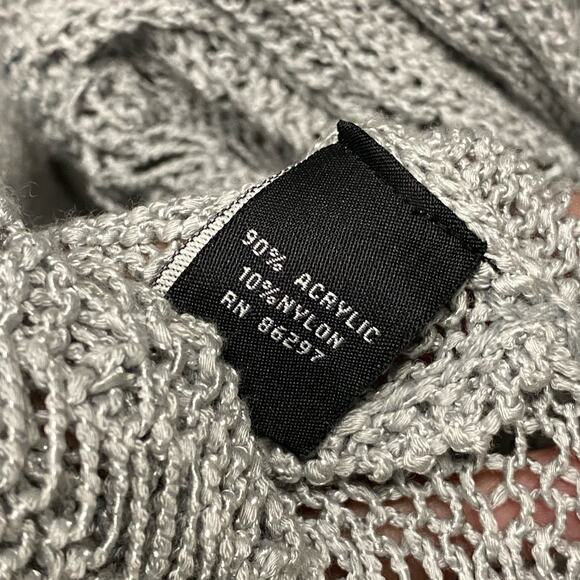 BCBGMAXAZRIA Womens Size M Gray Knit Duster Cardigan Sweater - Picture 3 of 8